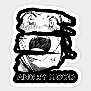 Angry mood cartoon design Sticker